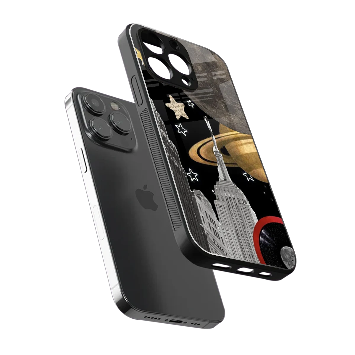 City Cosmos sleek iphone 16 pro max cover with tempered glass back and TPU edges