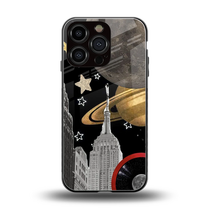 City Cosmos back phone cover | glass case for iphone 16 pro
