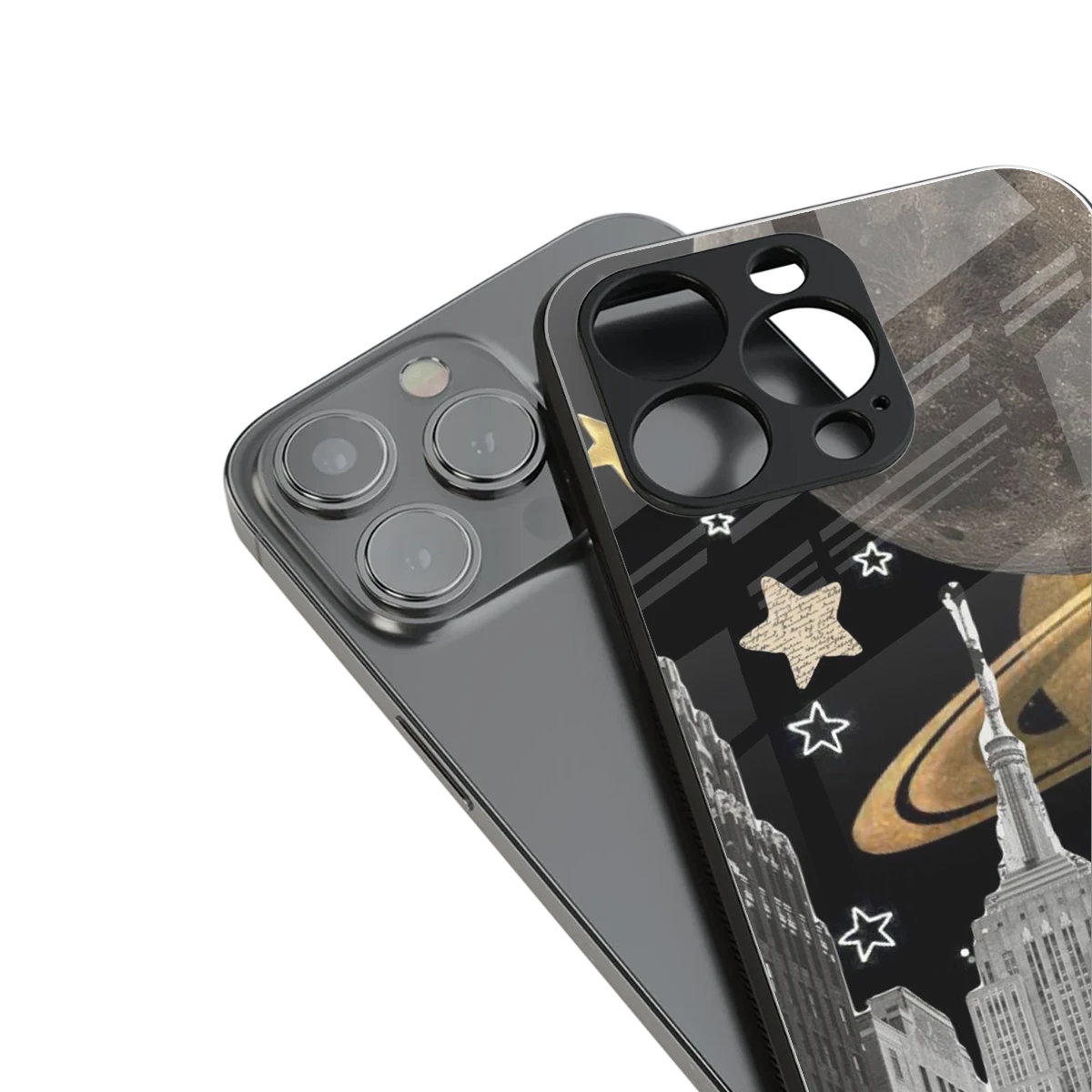 City Cosmos stylish phone case for iphone 14 | glossy glass and slim fit