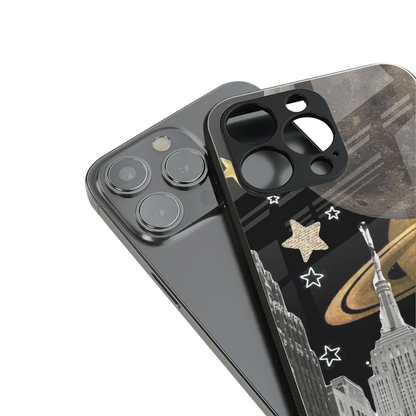 City Cosmos stylish phone case for iphone 16 pro max | glossy glass and slim fit