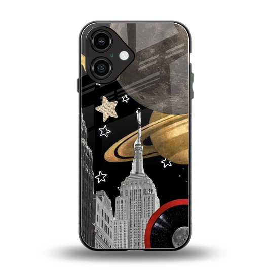 City Cosmos back phone cover | glass case for iphone 16