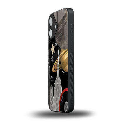 City Cosmos iPhone 16 mobile cover | shockproof glass phone case
