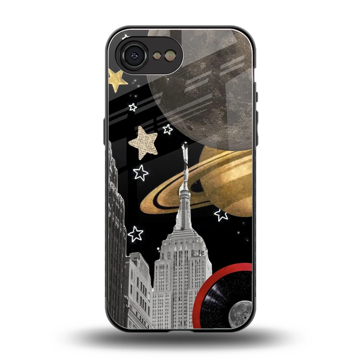 City Cosmos back phone cover | glass case for iphone 17e