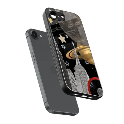 City Cosmos sleek iphone 16e cover with tempered glass back and TPU edges