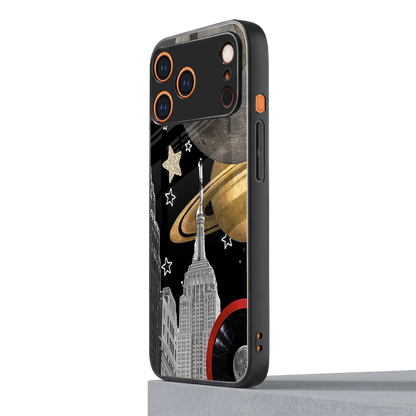 City Cosmos iphone 17 pro mobile cover | shockproof glass phone case