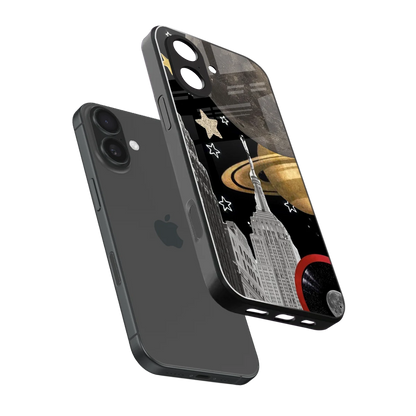 City Cosmos sleek iphone 17 cover with tempered glass back and TPU edges
