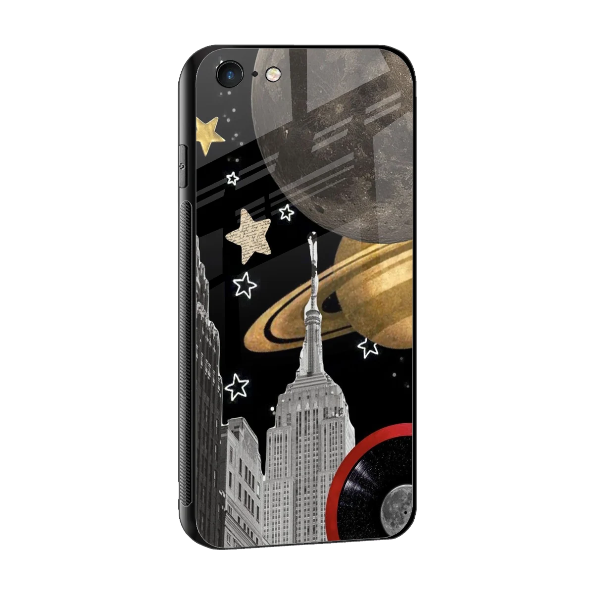 City Cosmos sleek iphone 6s plus cover with tempered glass back and TPU edges