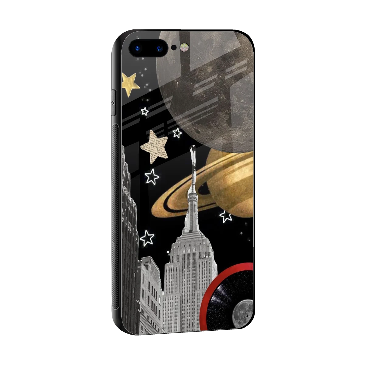 City Cosmos sleek iphone 8 plus cover with tempered glass back and TPU edges