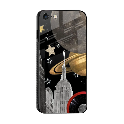 City Cosmos sleek iphone 7 cover with tempered glass back and TPU edges