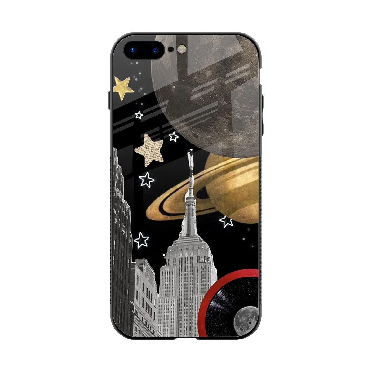 City Cosmos back phone cover | glass case for iphone 8 plus