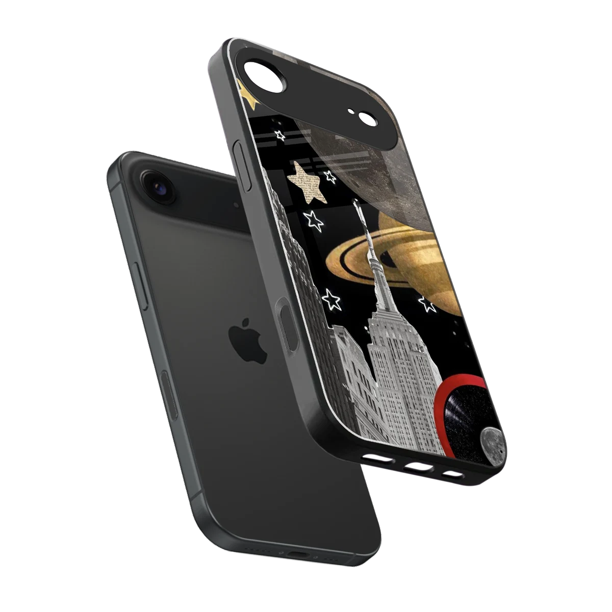 City Cosmos sleek iphone air cover with tempered glass back and TPU edges