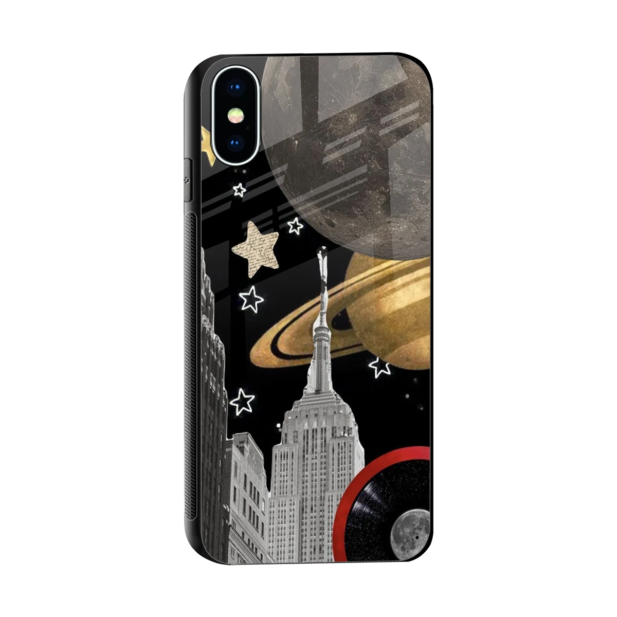 City Cosmos sleek iphone x cover with tempered glass back and TPU edges