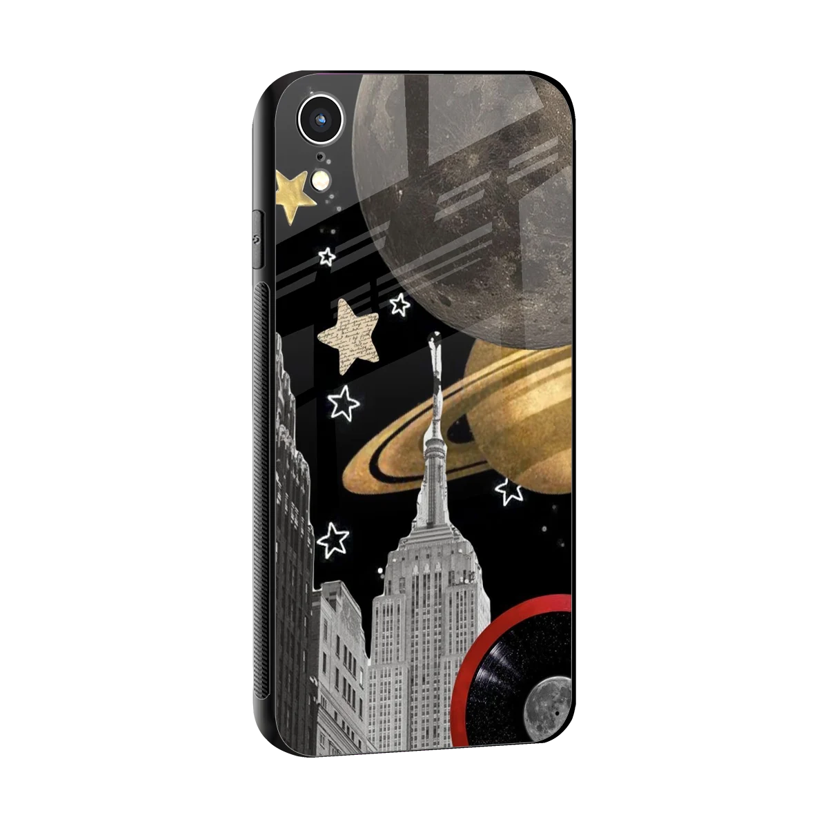 City Cosmos sleek iphone xr cover with tempered glass back and TPU edges