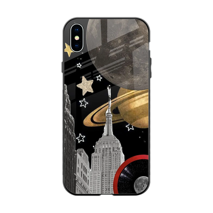 City Cosmos back phone cover | glass case for iphone xs max