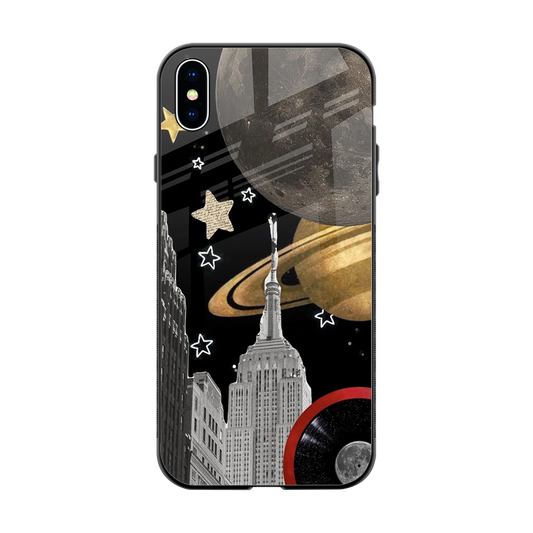 City Cosmos back phone cover | glass case for iphone xs max