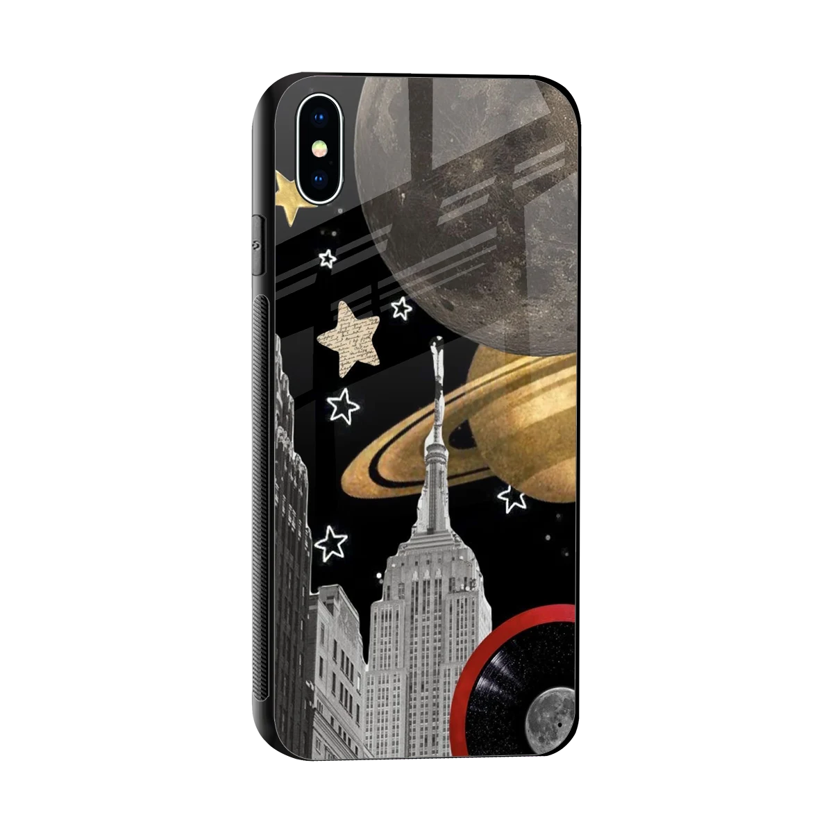 City Cosmos sleek iphone xs max cover with tempered glass back and TPU edges