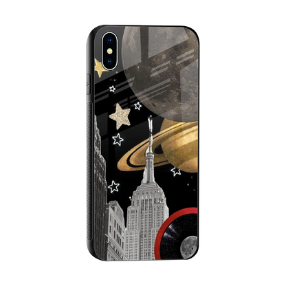 City Cosmos sleek iphone xs max cover with tempered glass back and TPU edges