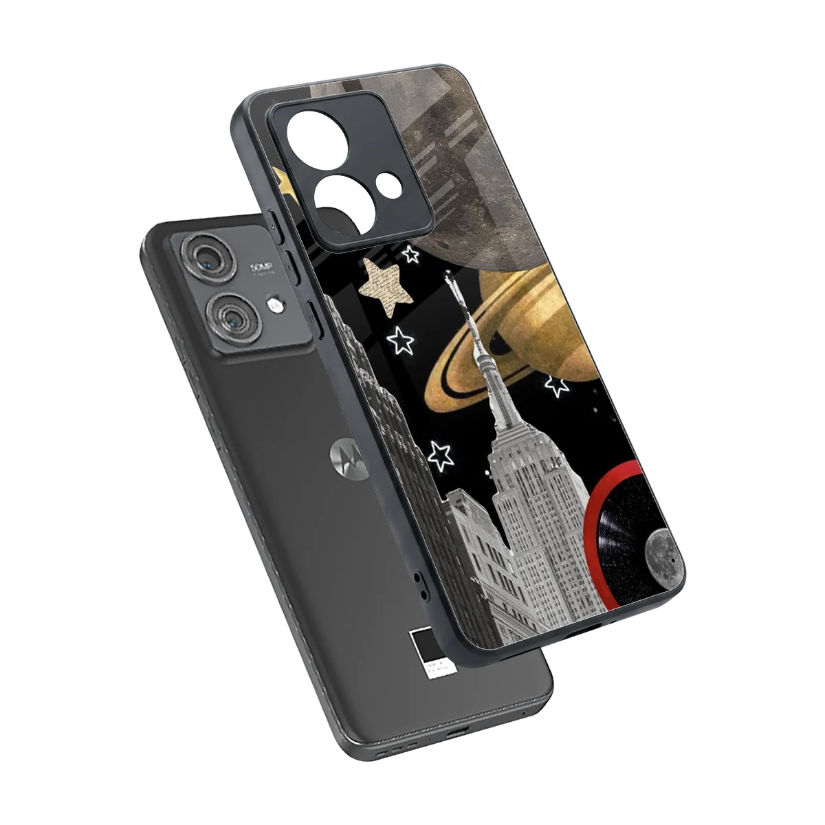 City Cosmos sleek motorola edge 40 neo 5g cover with tempered glass back and TPU edges