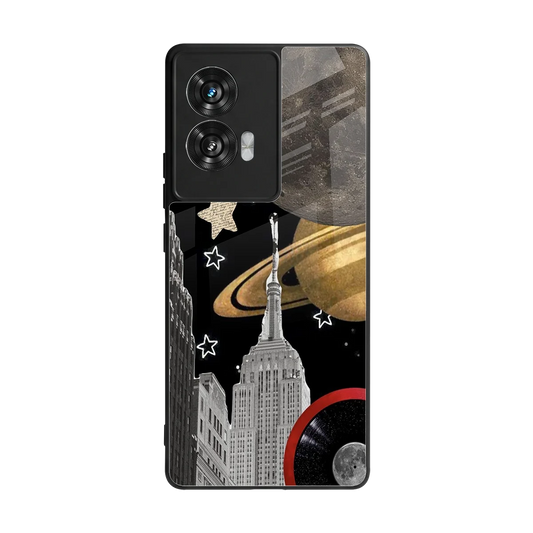 City Cosmos back phone cover | glass case for motorola edge 50 fusion