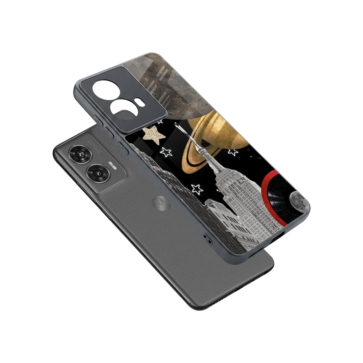 City Cosmos sleek motorola edge 50 fusion cover with tempered glass back and TPU edges