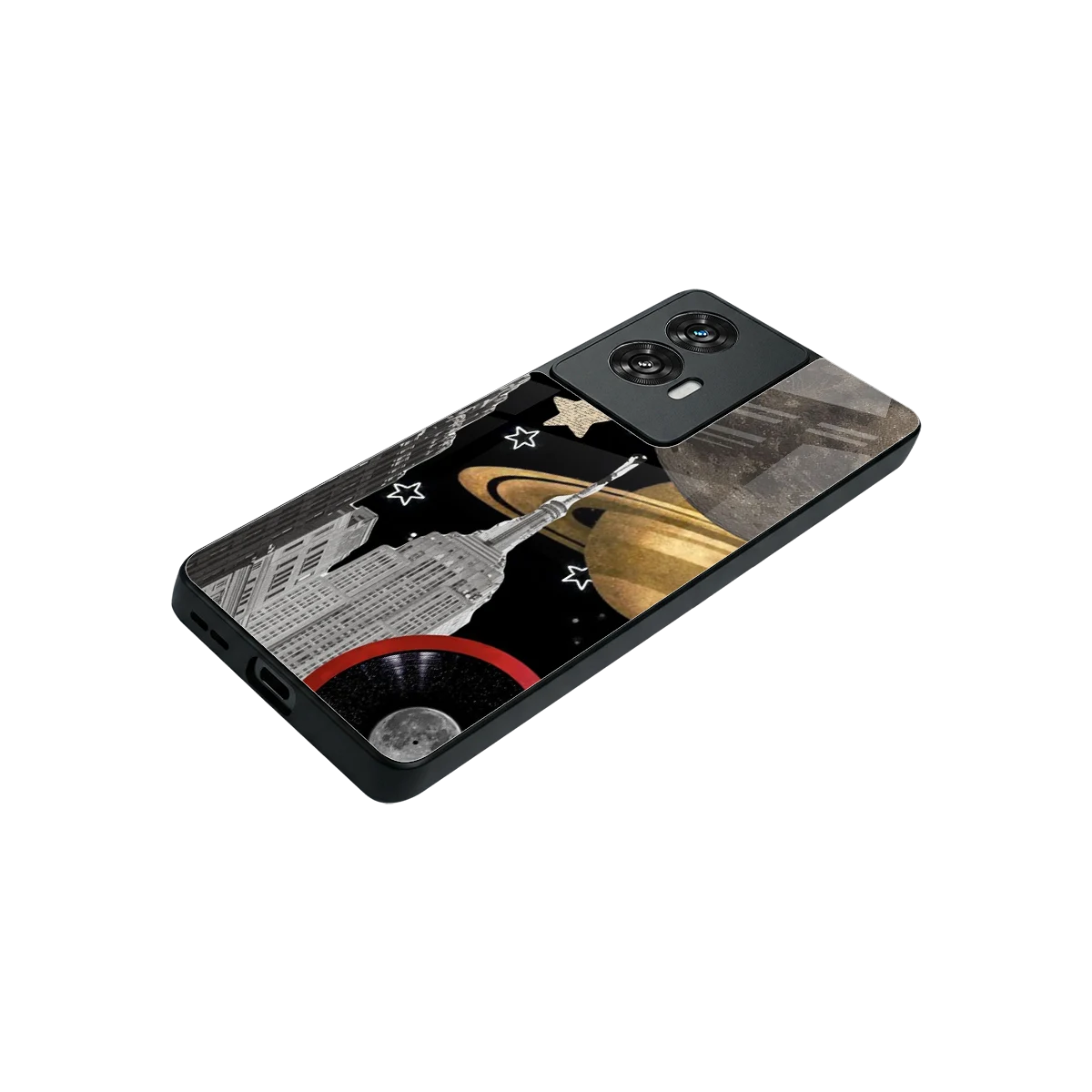 City Cosmos stylish phone case for motorola edge 50 fusion | glossy glass and slim fit