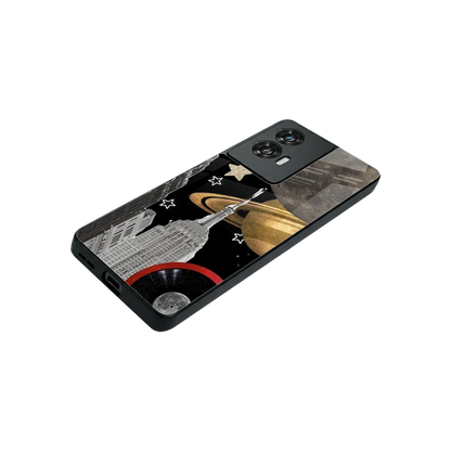 City Cosmos stylish phone case for motorola edge 50 fusion | glossy glass and slim fit