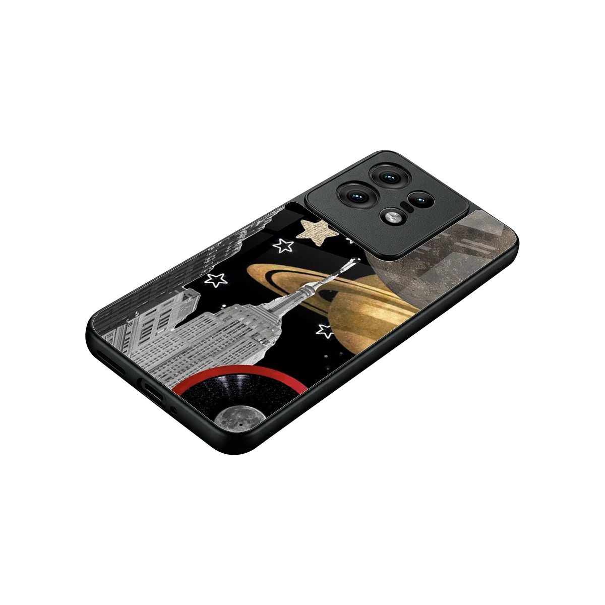 City Cosmos stylish phone case for motorola edge 50 pro | glossy glass and slim fit