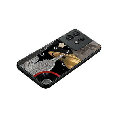 City Cosmos stylish phone case for motorola edge 50 pro | glossy glass and slim fit