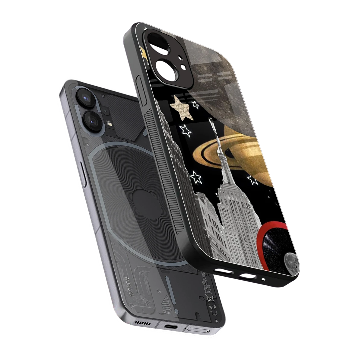 City Cosmos sleek nothing phone 1 cover with tempered glass back and TPU edges
