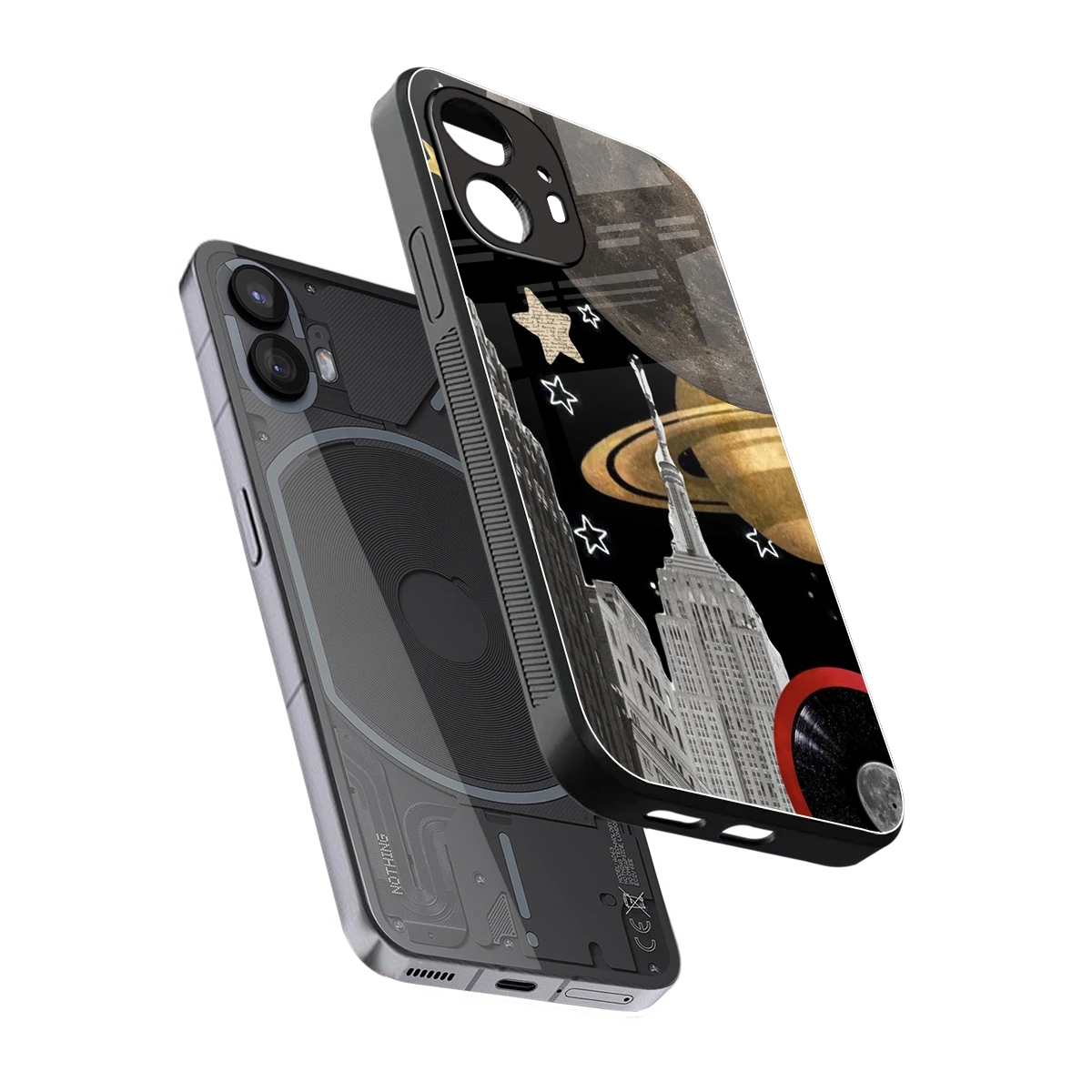 City Cosmos sleek nothing phone 2 cover with tempered glass back and TPU edges