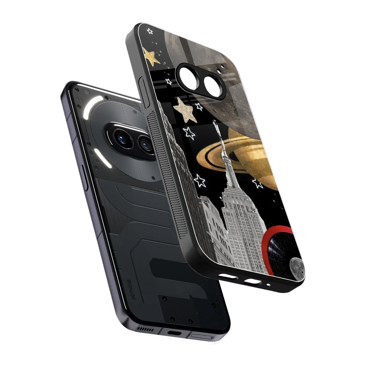 City Cosmos sleek nothing phone 2a cover with tempered glass back and TPU edges