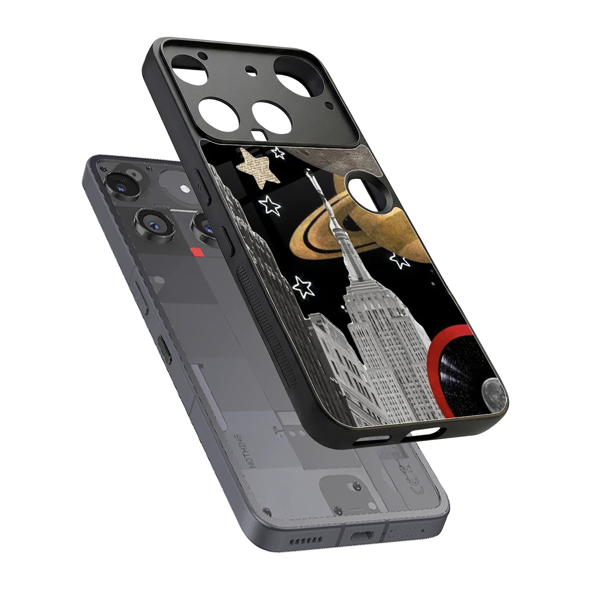 City Cosmos sleek nothing phone 3 cover with tempered glass back and TPU edges