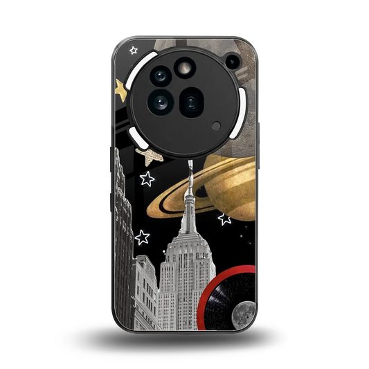 City Cosmos back phone cover | glass case for nothing phone 3a pro