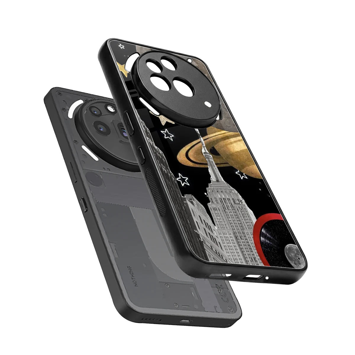 City Cosmos sleek nothing phone 3a pro cover with tempered glass back and TPU edges