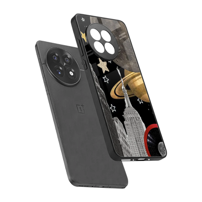 City Cosmos sleek oneplus 13r cover with tempered glass back and TPU edges
