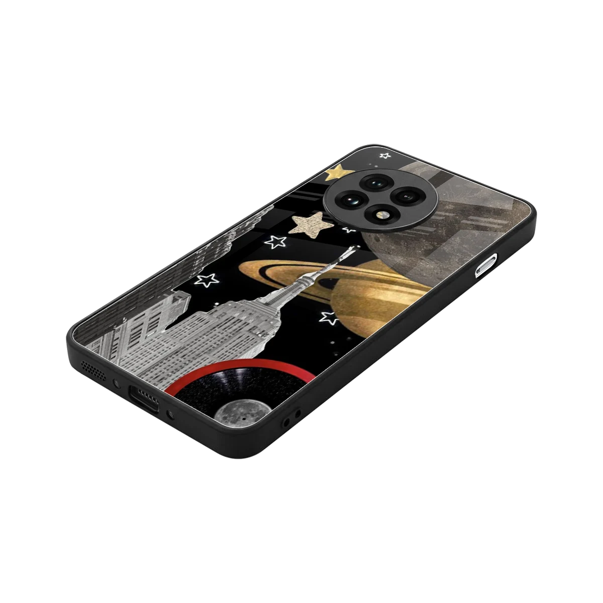 City Cosmos stylish phone case for oneplus 13r | glossy glass and slim fit