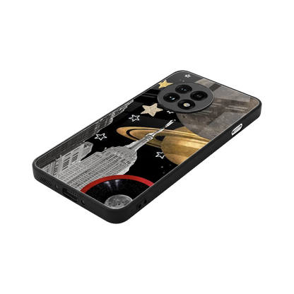 City Cosmos stylish phone case for oneplus 13r | glossy glass and slim fit