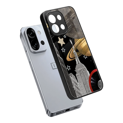 City Cosmos sleek oneplus 13s cover with tempered glass back and TPU edges