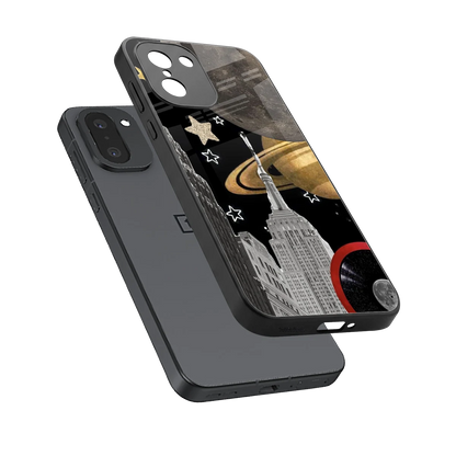 City Cosmos sleek oneplus 15r cover with tempered glass back and TPU edges