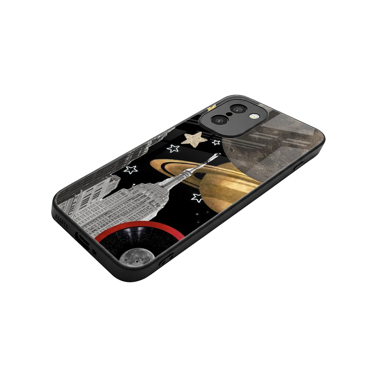 City Cosmos stylish phone case for oneplus 15r | glossy glass and slim fit