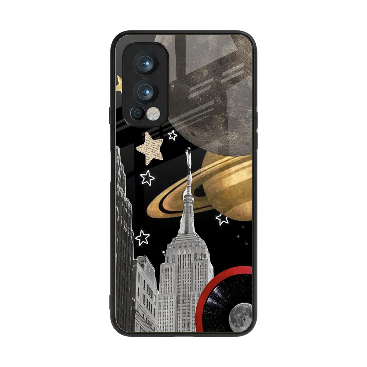 City Cosmos back phone cover | glass case for oneplus nord 2