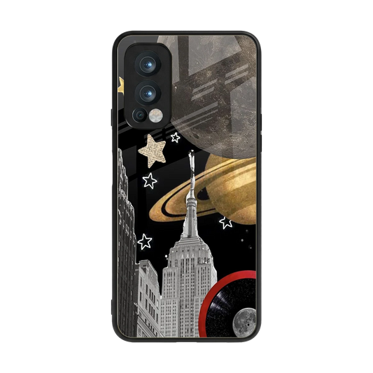 City Cosmos back phone cover | glass case for oneplus nord 2