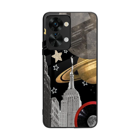 City Cosmos back phone cover | glass case for oneplus nord 2t