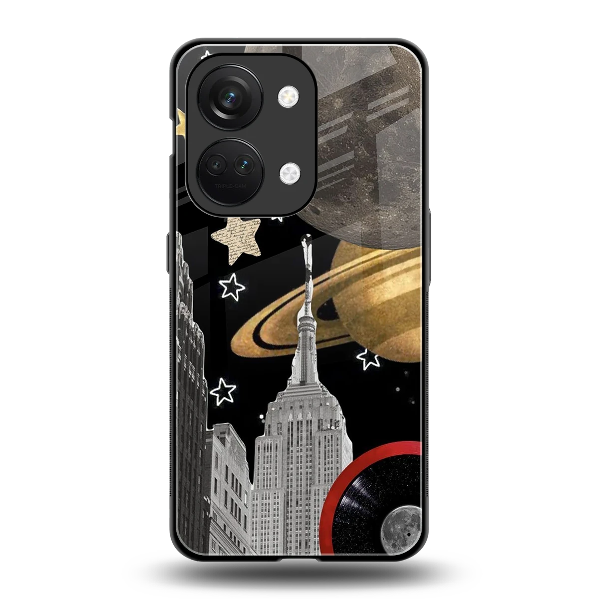 City Cosmos back phone cover | glass case for oneplus nord 3