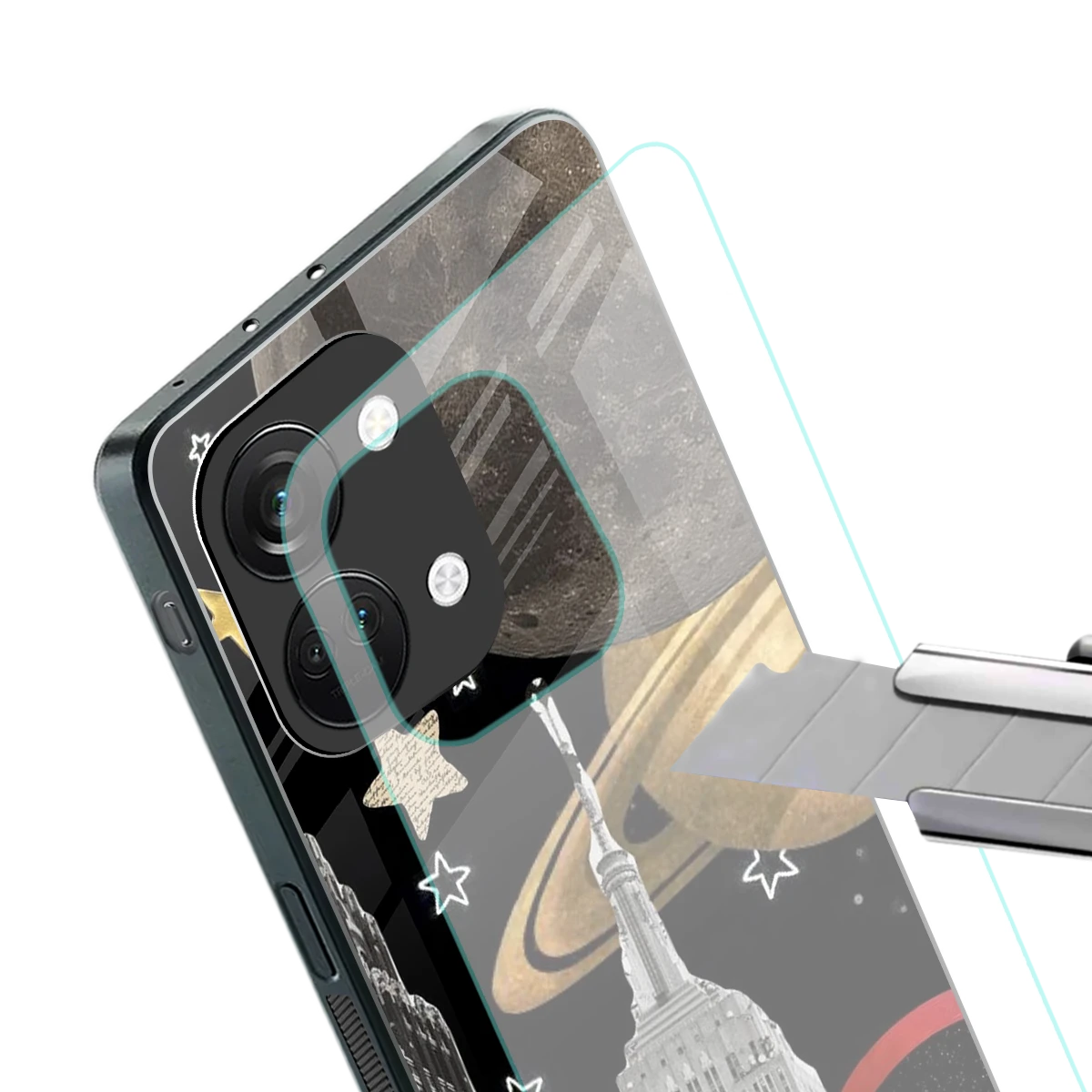 City Cosmos stylish phone case for oneplus nord 3 | glossy glass and slim fit