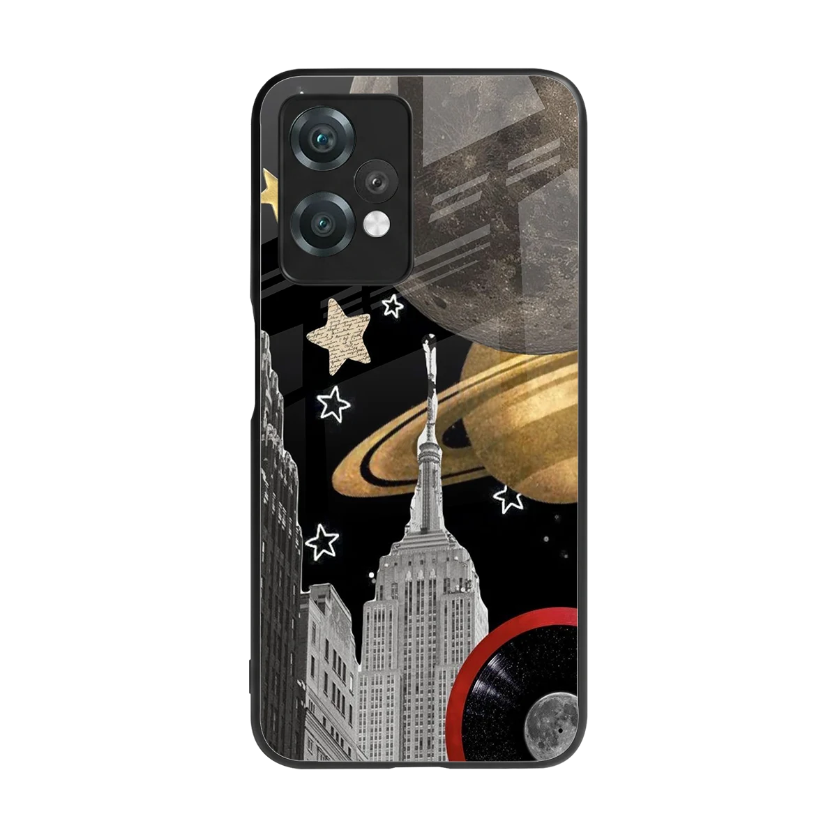City Cosmos back phone cover | glass case for oneplus nord ce 2 lite