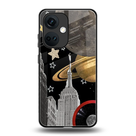 City Cosmos back phone cover | glass case for oneplus nord ce 3