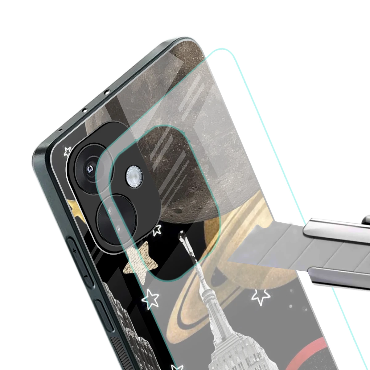 City Cosmos stylish phone case for oneplus nord ce 3 | glossy glass and slim fit