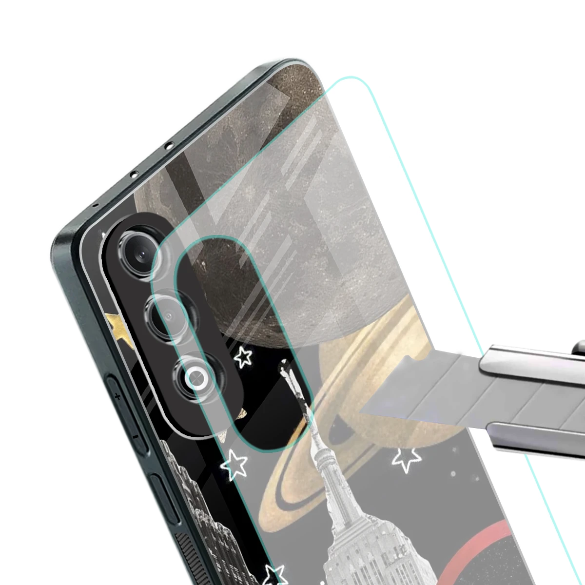 City Cosmos stylish phone case for oneplus nord ce 4 | glossy glass and slim fit