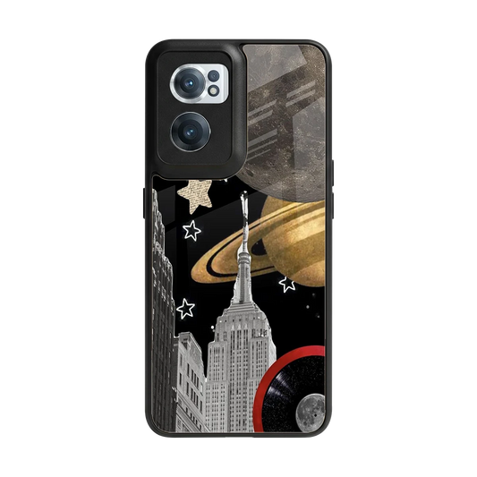 City Cosmos back phone cover | glass case for oneplus nord ce 2